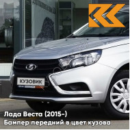 Бампер передний в цвет кузова Лада Веста (2015-) 691 - Платина - Серебристый